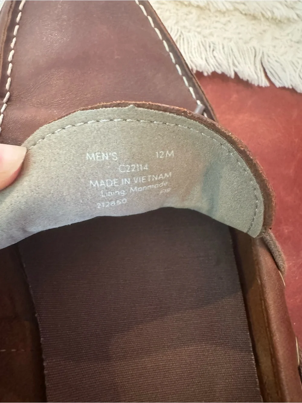 Cole Haan Men's Chestnut Brown Leather Boat Loafers